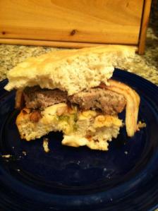 A Fred original Focaccia and meatloaf sandwich